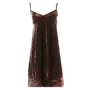 Silk and velvet camisole dress